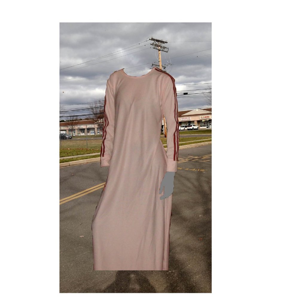 Pink Sporty Long Dress w/3 Stripes